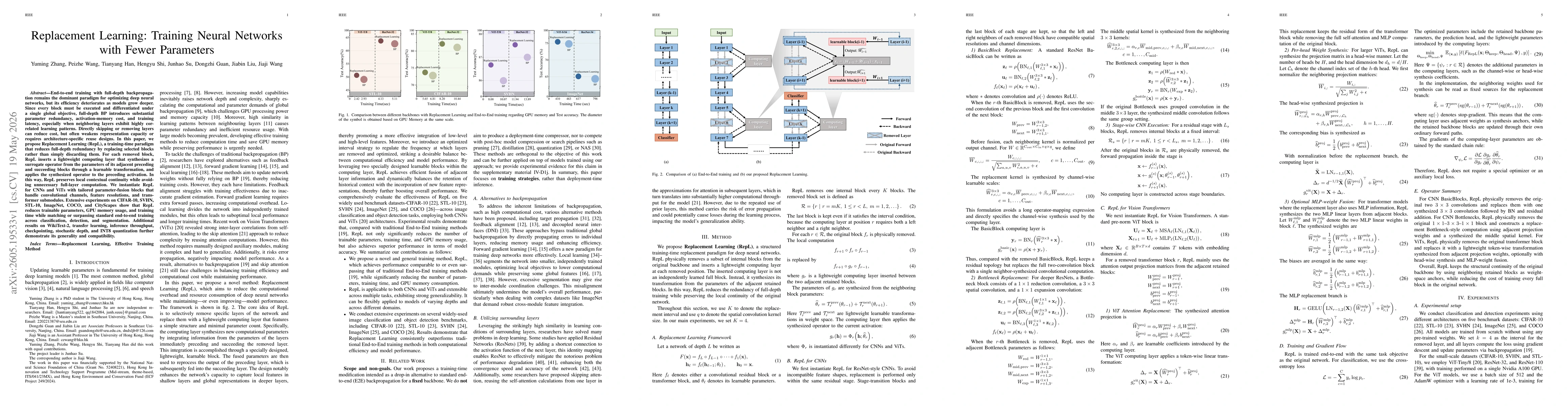 Thumbnail for Replacement Learning: Training Neural Networks with Fewer Parameters