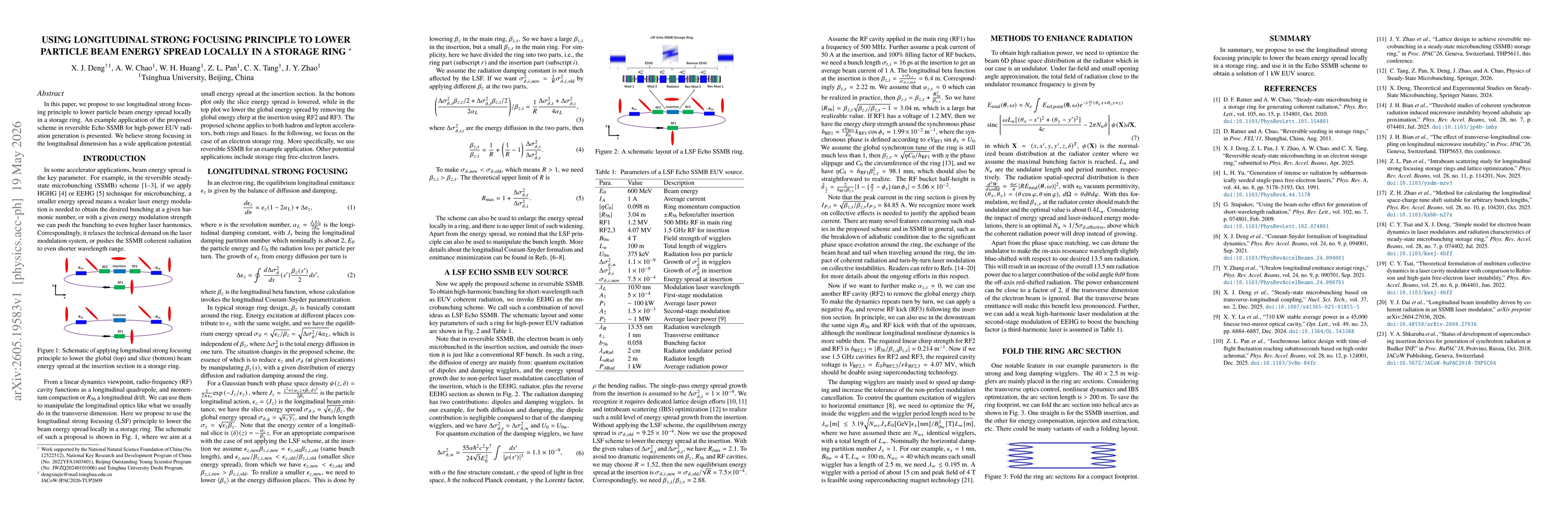 Thumbnail for Using Longitudinal Strong Focusing Principle to Lower Particle Beam Energy Spread Locally in a Storage Ring