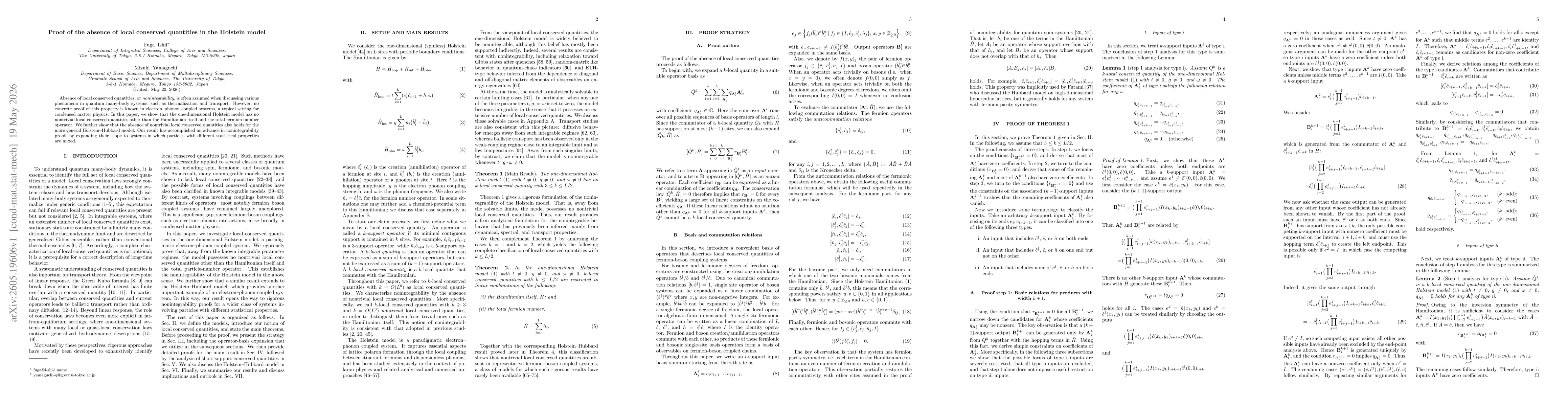 Thumbnail for Proof of the absence of local conserved quantities in the Holstein model
