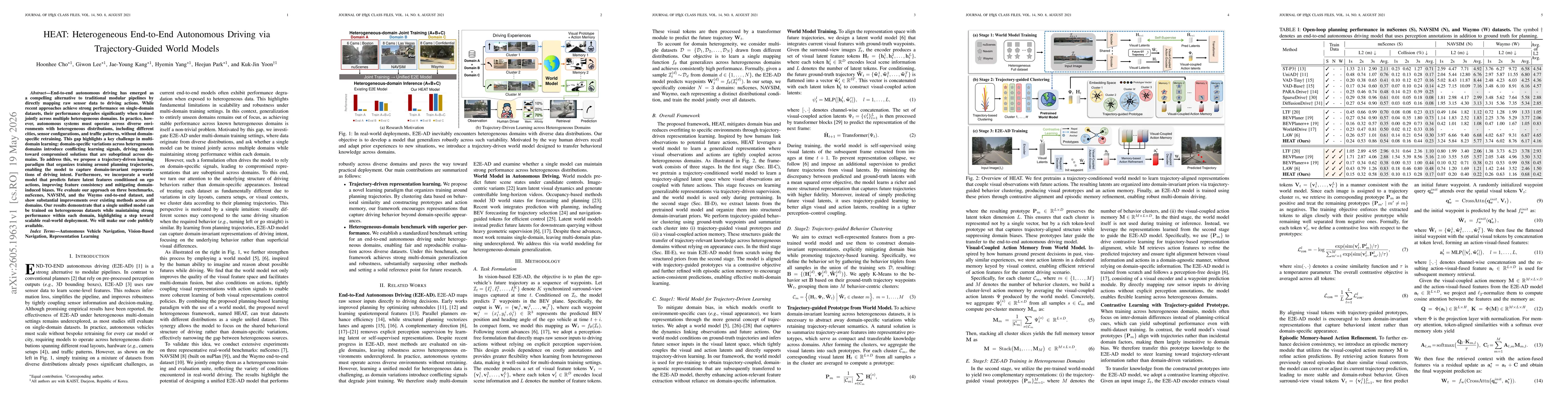 Thumbnail for HEAT: Heterogeneous End-to-End Autonomous Driving via Trajectory-Guided World Models