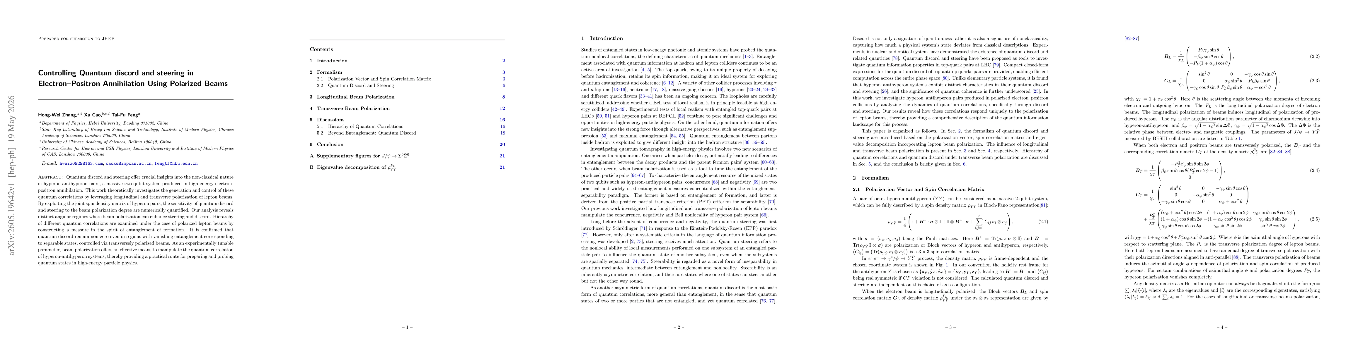 Thumbnail for Controlling Quantum discord and steering in Electron-Positron Annihilation Using Polarized Beams