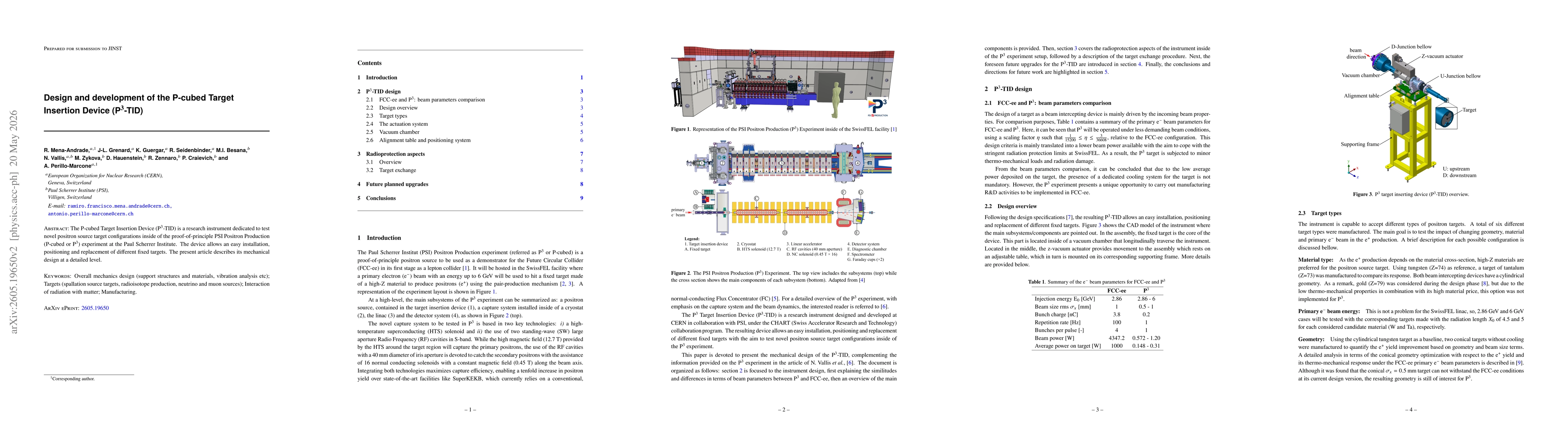 Thumbnail for Design and development of the P-cubed Target Insertion Device (P$^3$-TID)