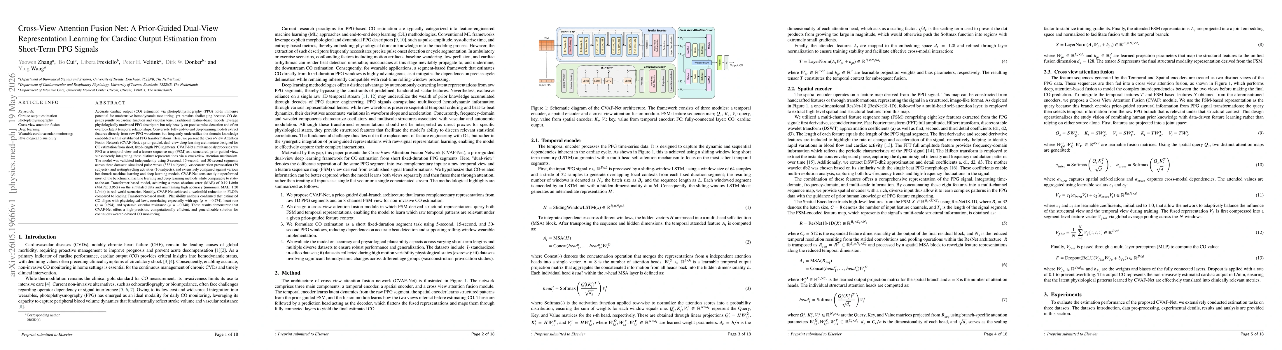 Thumbnail for Cross-View Attention Fusion Net: A Prior-Guided Dual-View Representation Learning for Cardiac Output Estimation from Short-Term PPG Signals