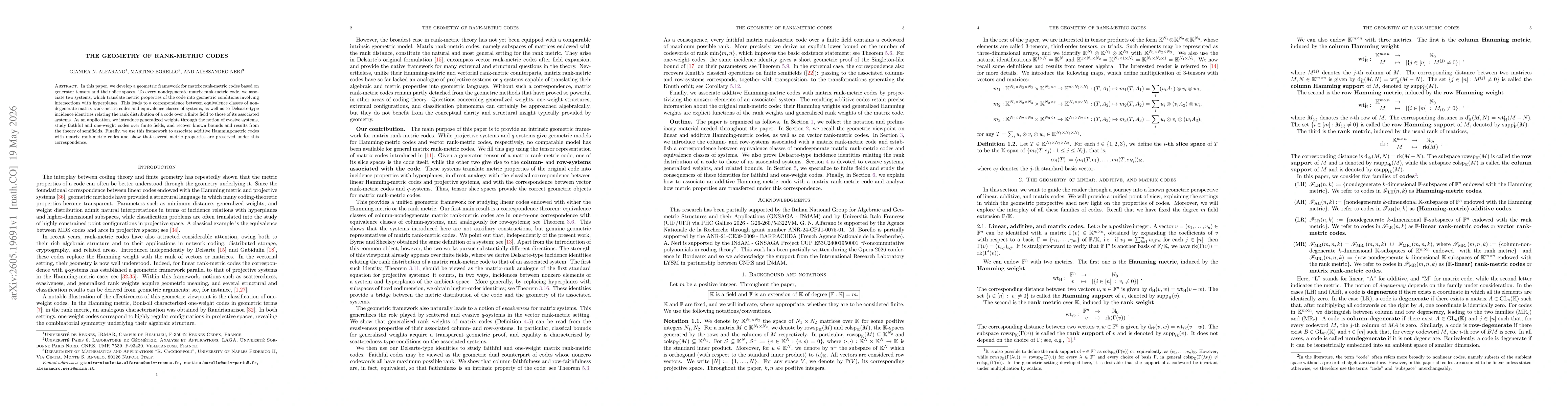Thumbnail for The geometry of rank-metric codes