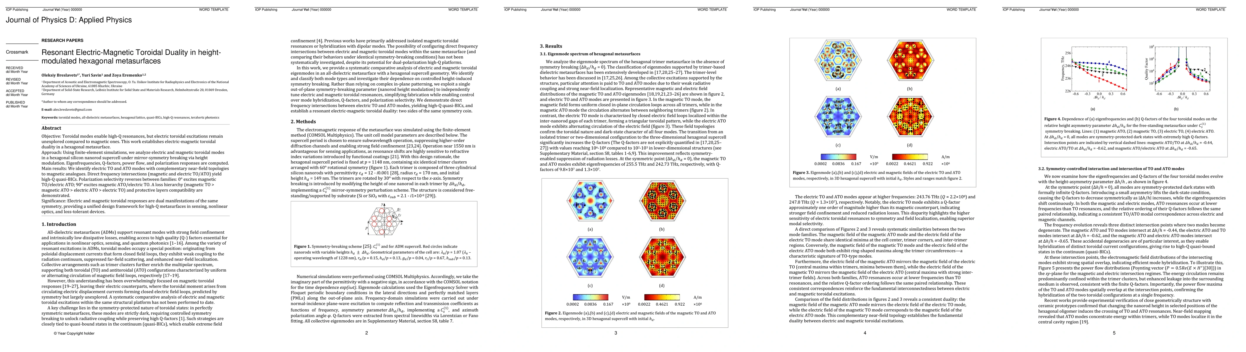 Thumbnail for Resonant Electric-Magnetic Toroidal Duality in Height-Modulated Hexagonal Metasurfaces