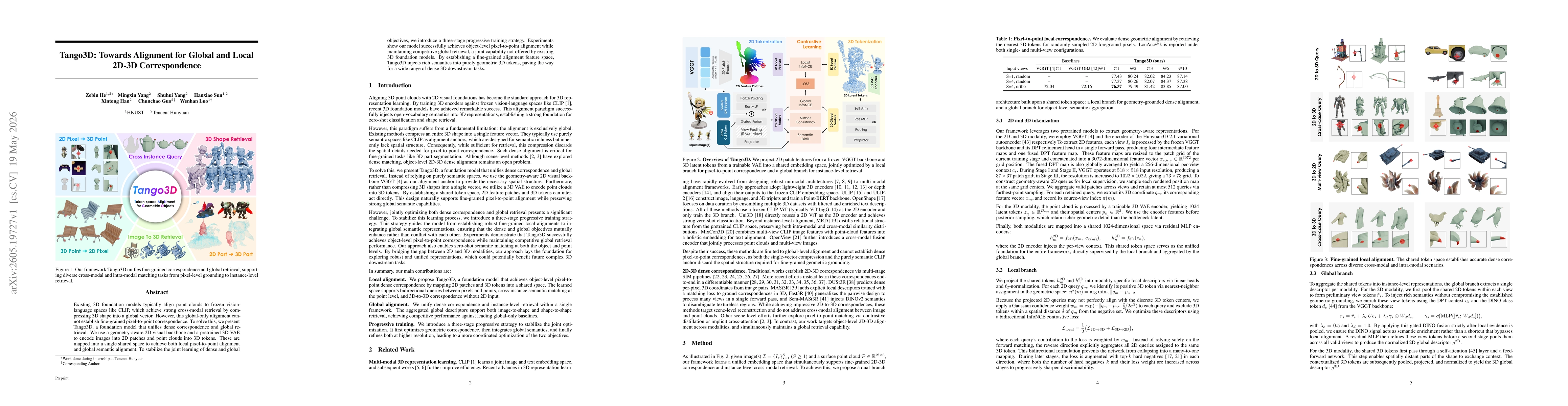 Thumbnail for Tango3D: Towards Alignment for Global and Local 2D-3D Correspondence