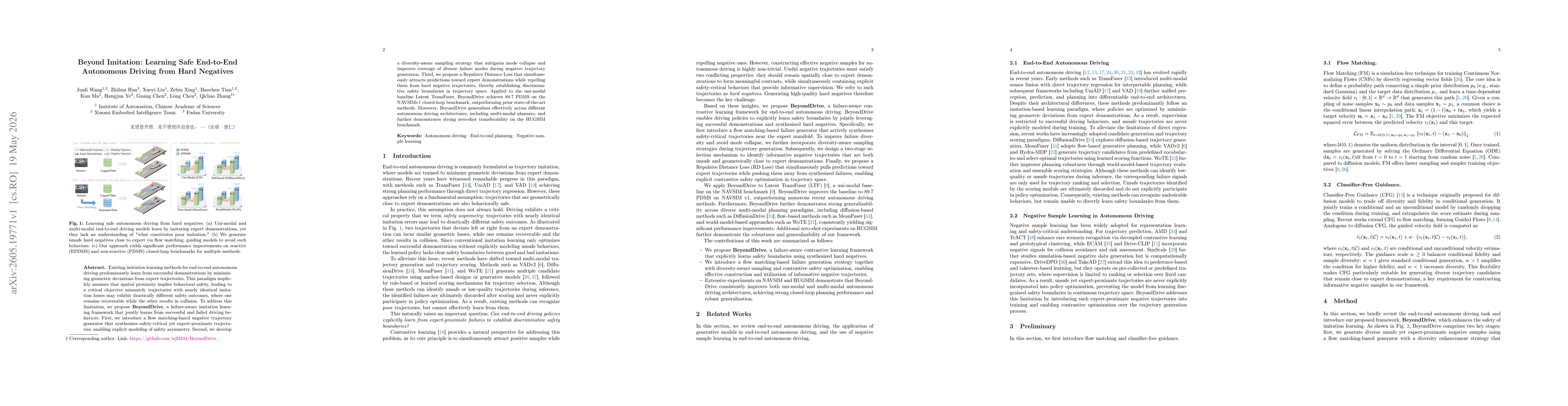 Thumbnail for Beyond Imitation: Learning Safe End-to-End Autonomous Driving from Hard Negatives