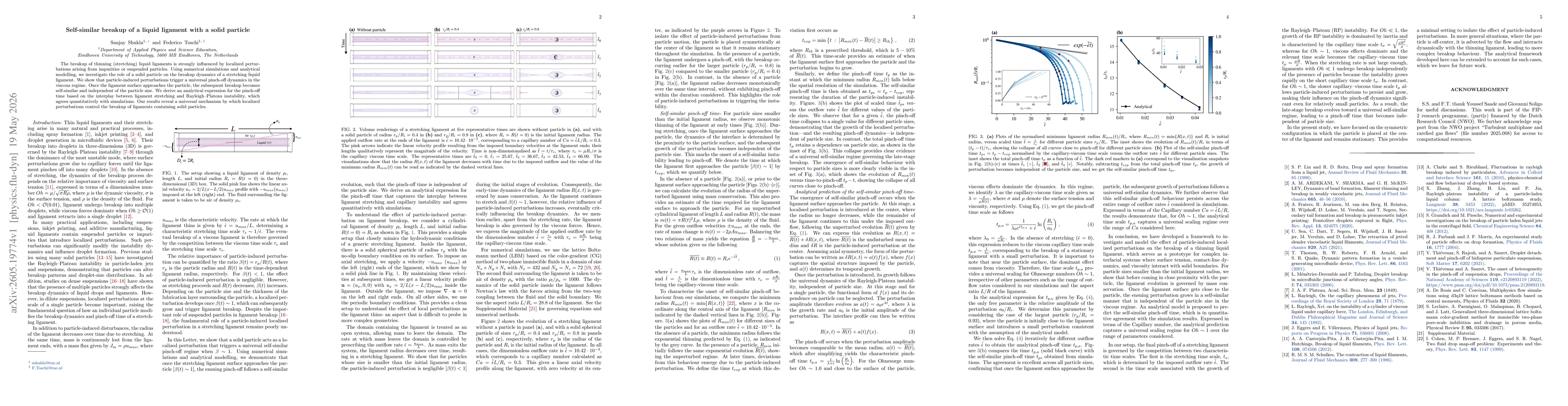 Thumbnail for Self-similar breakup of a liquid ligament with a solid particle