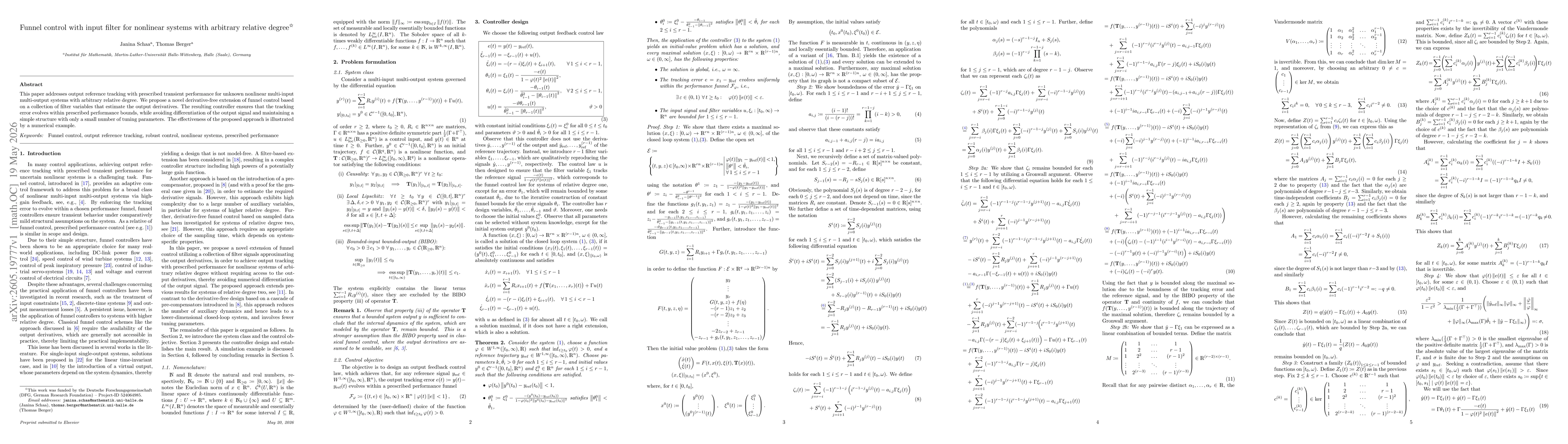 Thumbnail for Funnel control with input filter for nonlinear systems with arbitrary relative degree