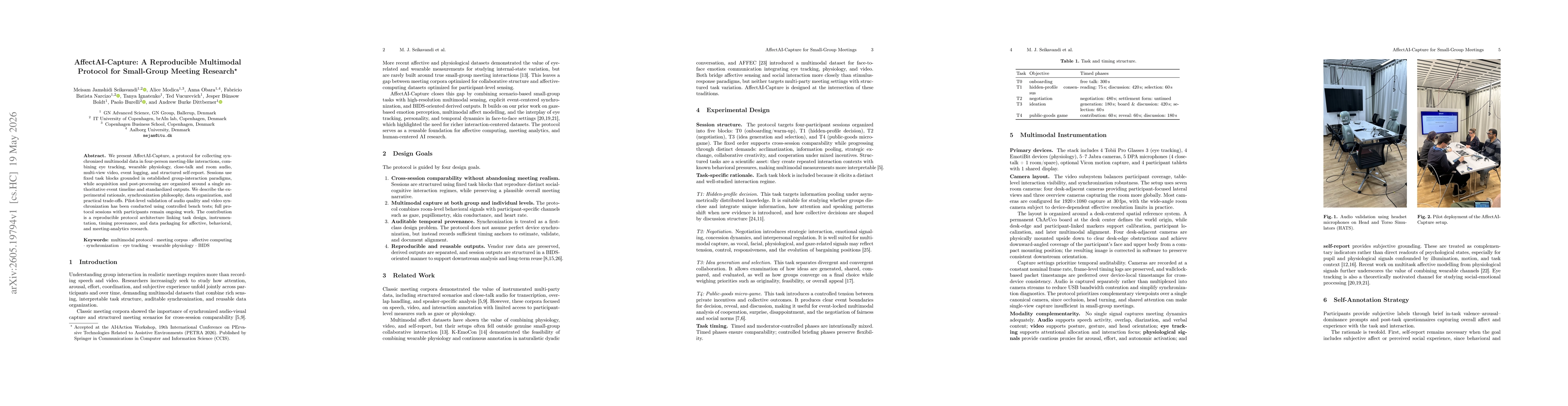 Thumbnail for AffectAI-Capture: A Reproducible Multimodal Protocol for Small-Group Meeting Research