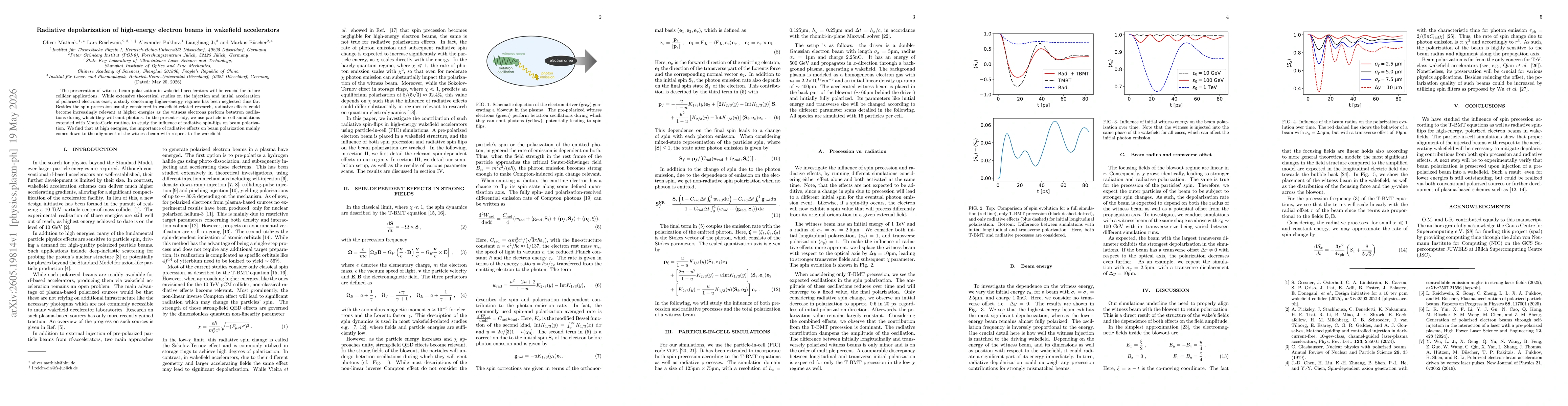 Thumbnail for Radiative depolarization of high-energy electron beams in wakefield accelerators
