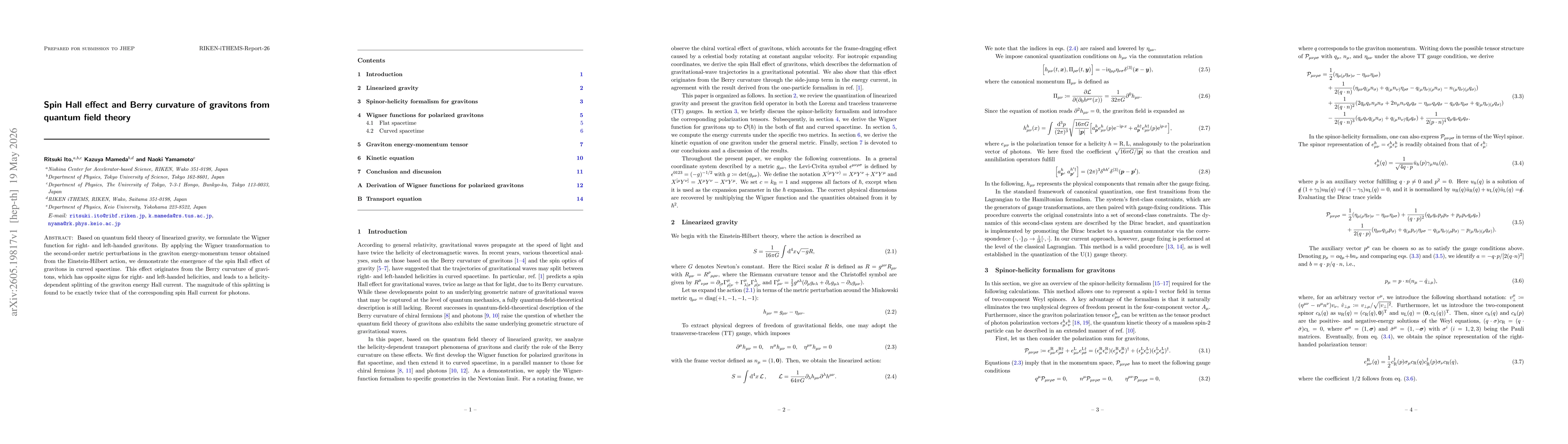 Thumbnail for Spin Hall effect and Berry curvature of gravitons from quantum field theory