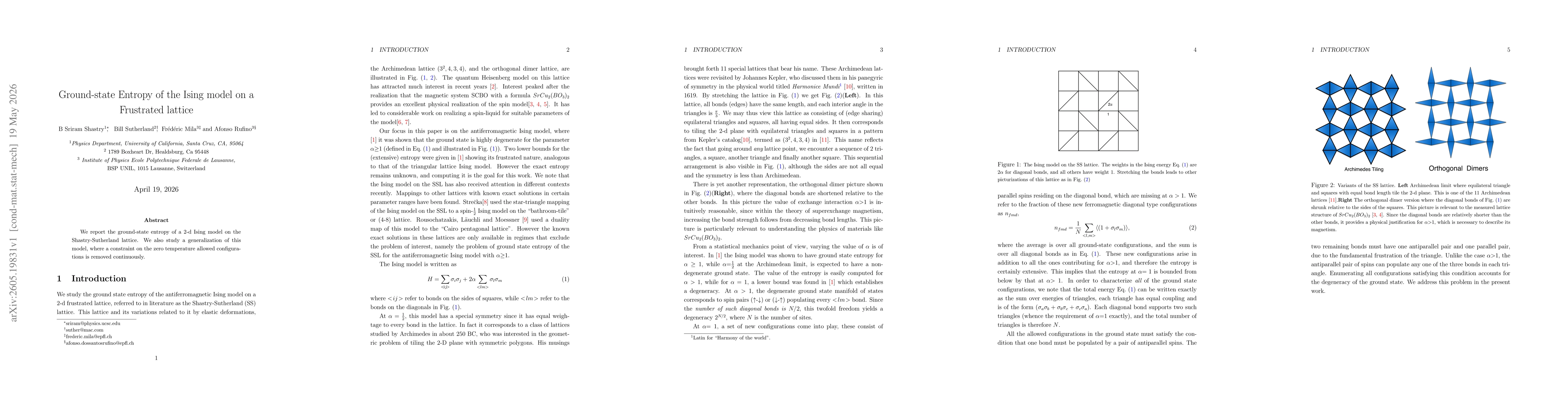 Thumbnail for Ground-state Entropy of the Ising model on a Frustrated lattice