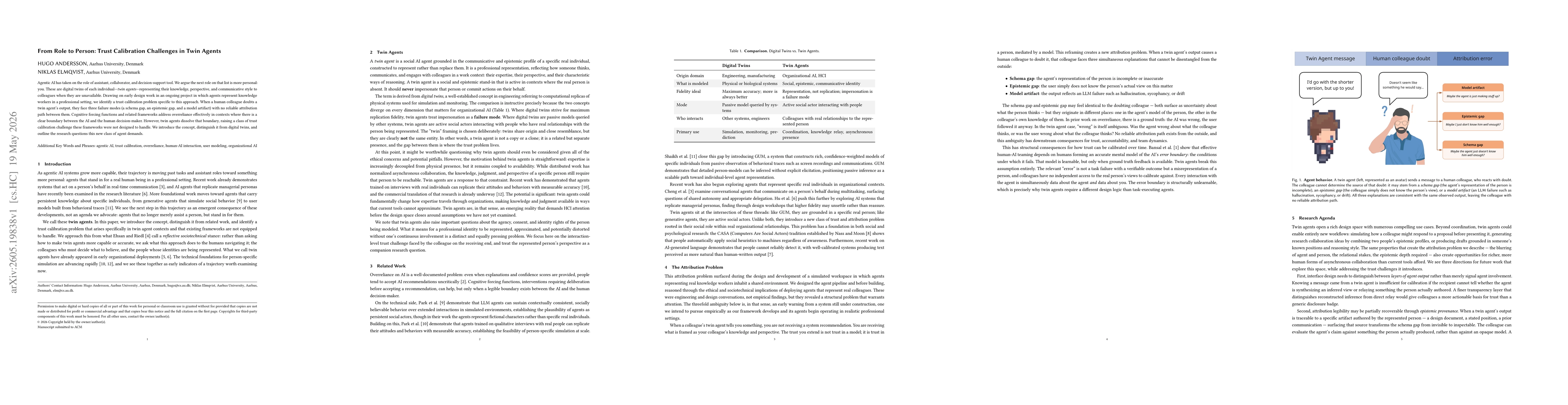 Thumbnail for From Role to Person: Trust Calibration Challenges in Twin Agents