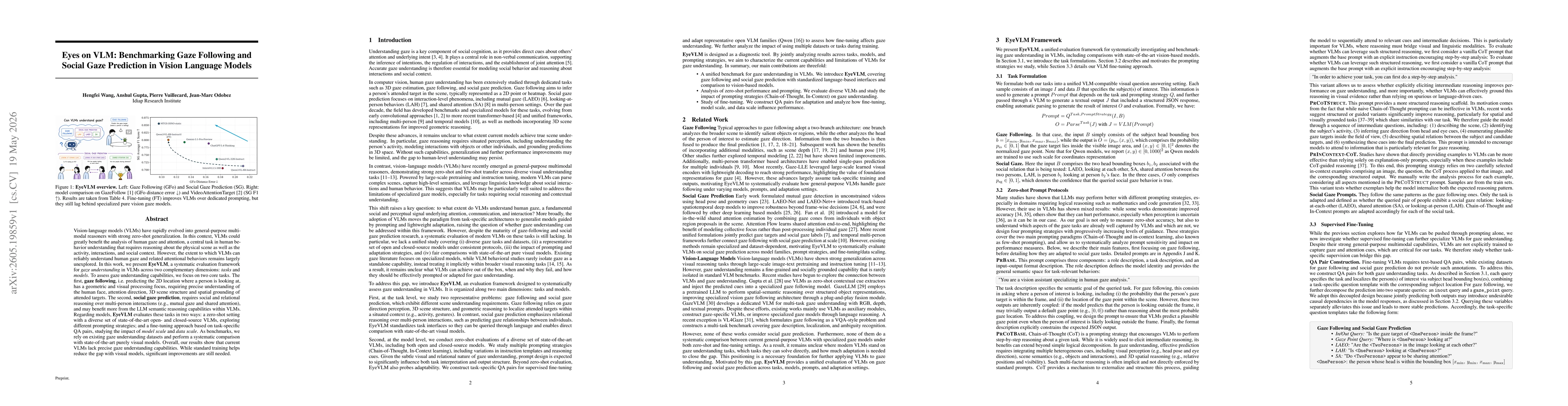 Thumbnail for Eyes on VLM: Benchmarking Gaze Following and Social Gaze Prediction in Vision Language Models