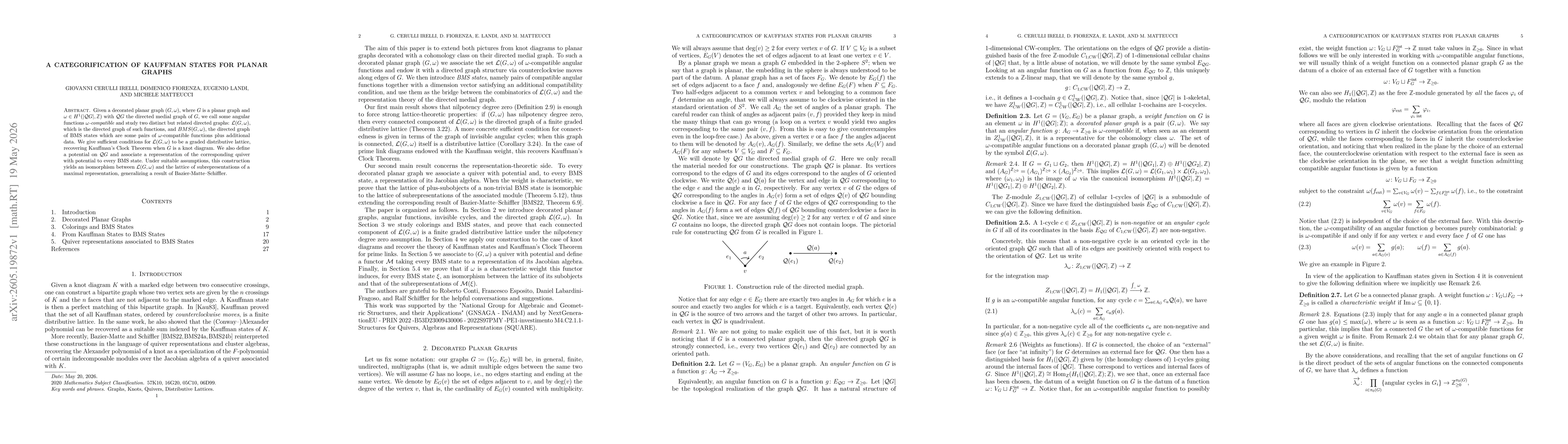 Thumbnail for A categorification of Kauffman states for planar graphs