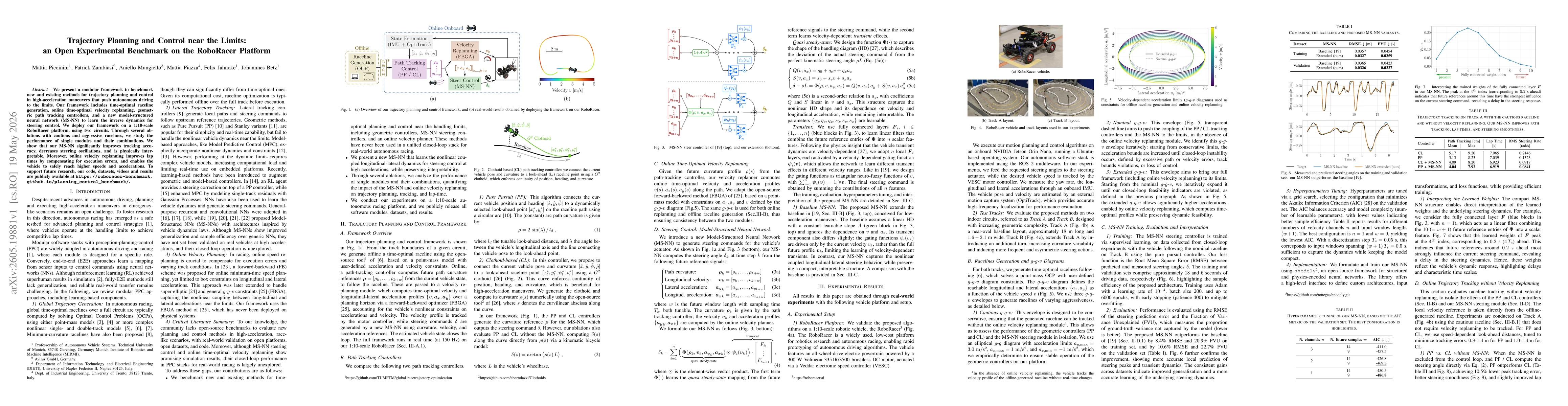 Thumbnail for Trajectory Planning and Control near the Limits: an Open Experimental Benchmark on the RoboRacer Platform