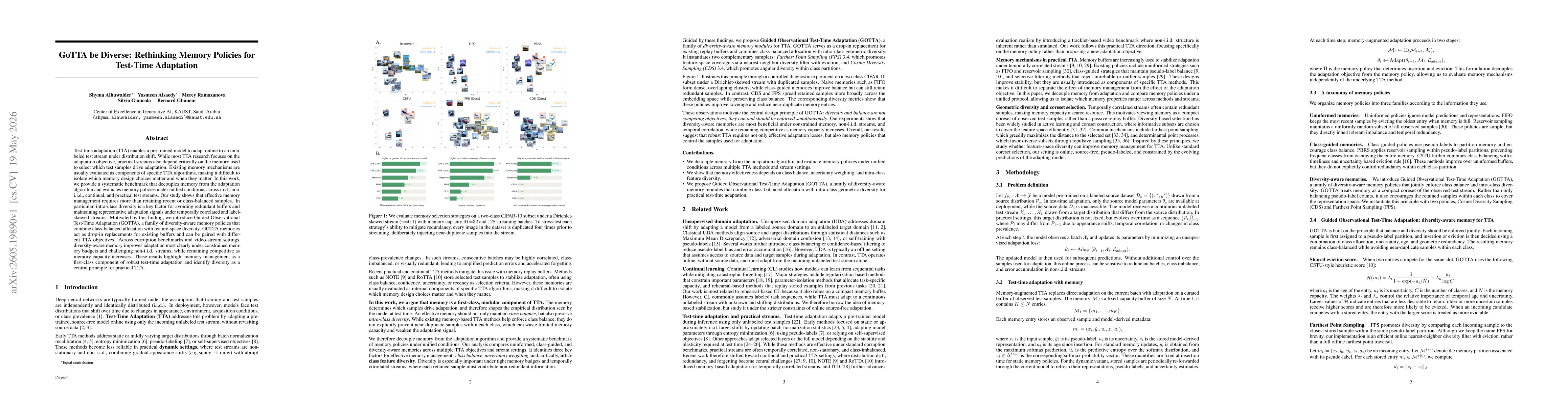Thumbnail for GoTTA be Diverse: Rethinking Memory Policies for Test-Time Adaptation