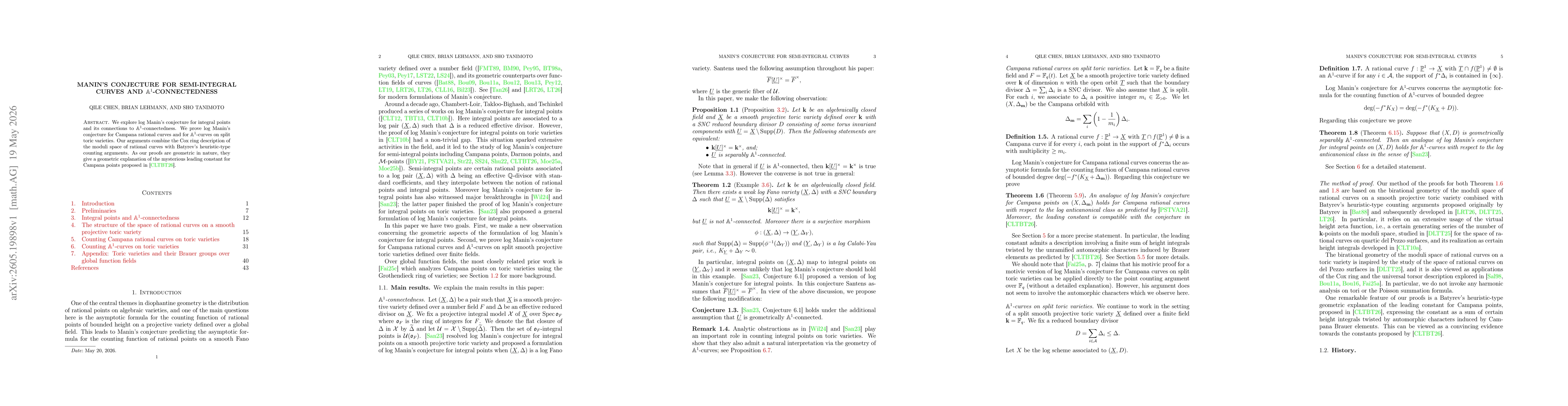 Thumbnail for Manin's conjecture for semi-integral curves and $\mathbb A^1$-connectedness