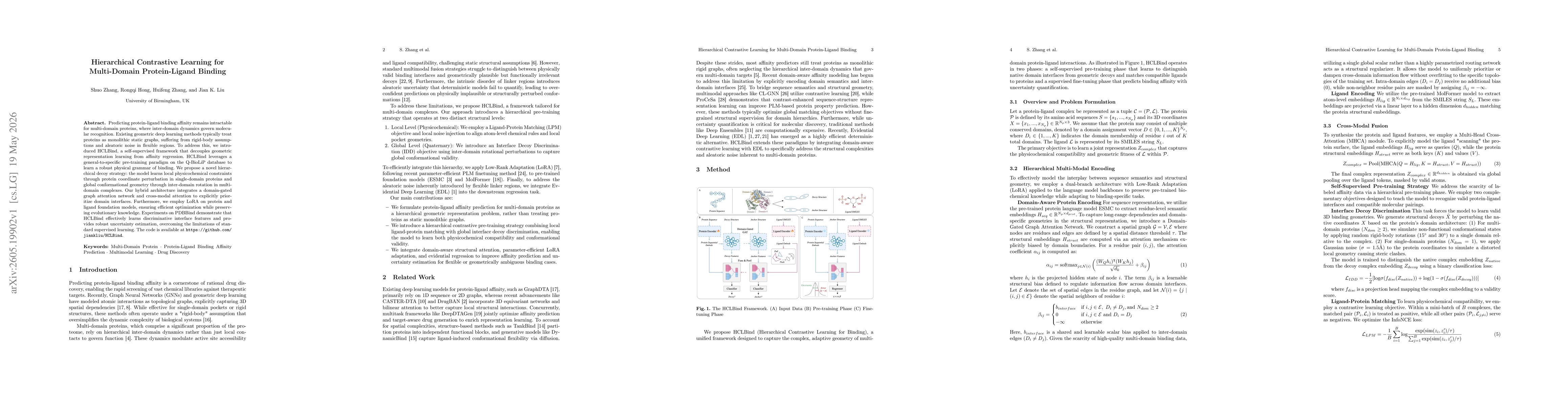 Thumbnail for Hierarchical Contrastive Learning for Multi-Domain Protein-Ligand Binding