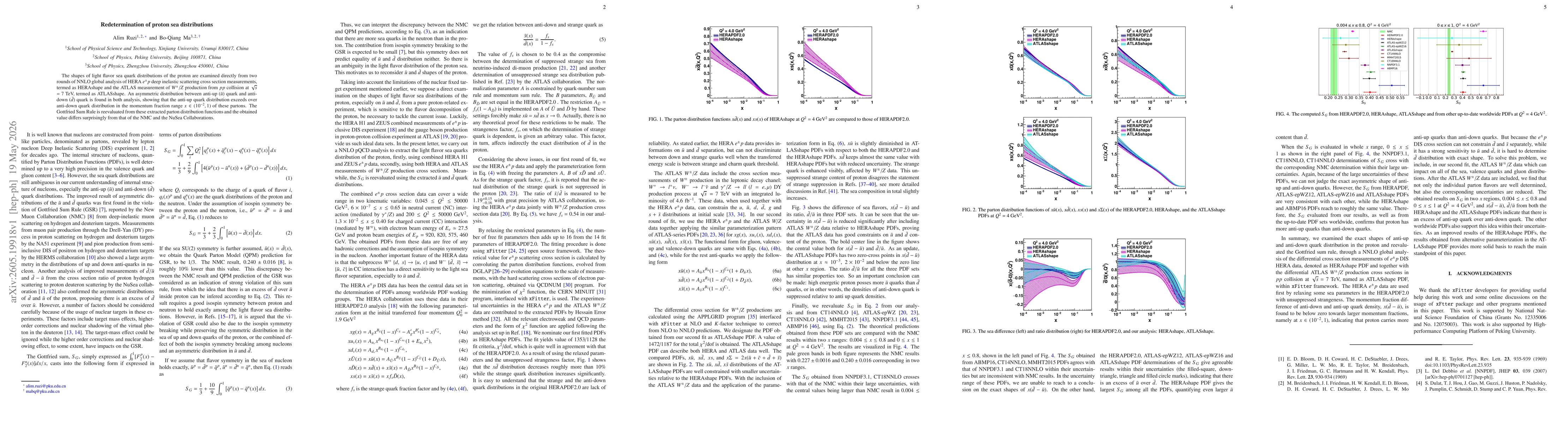 Thumbnail for Redetermination of proton sea distributions