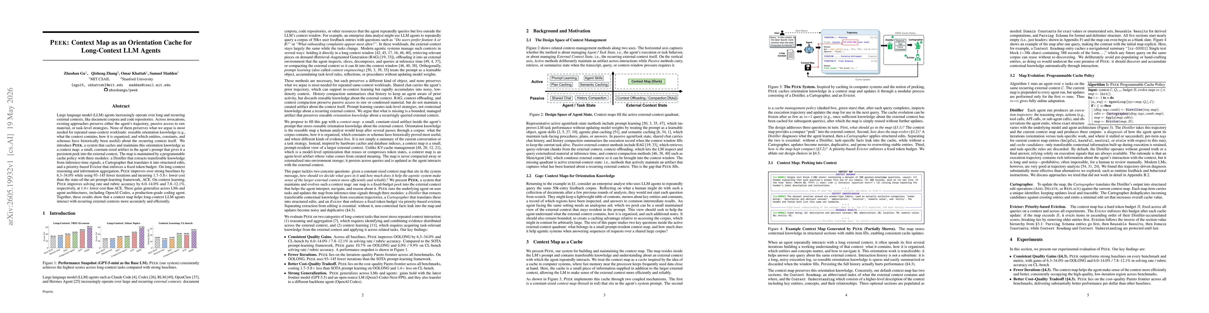 Thumbnail for PEEK: Context Map as an Orientation Cache for Long-Context LLM Agents