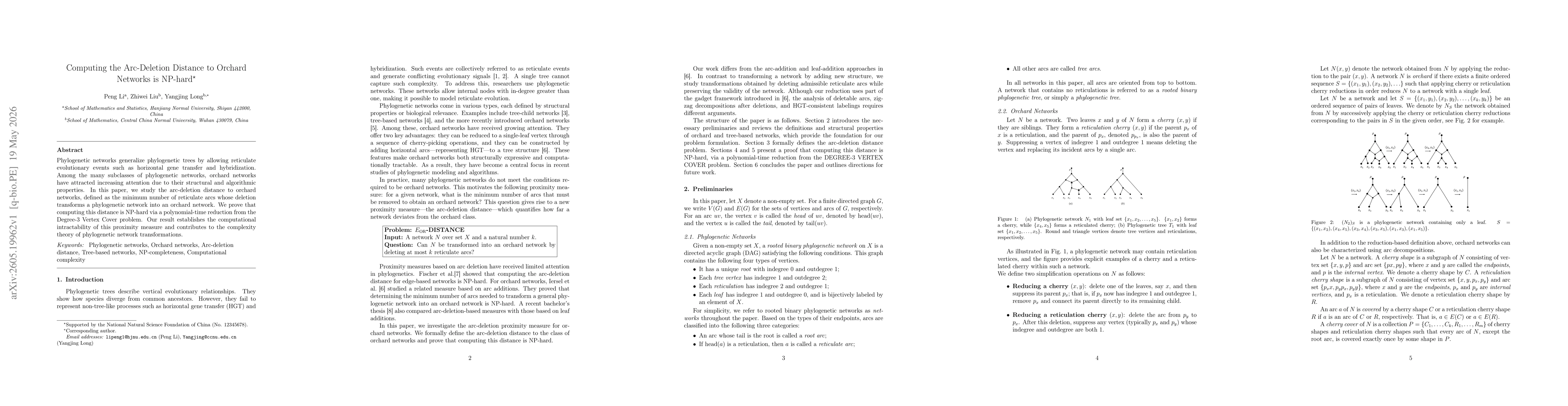 Thumbnail for Computing the Arc-Deletion Distance to Orchard Networks is NP-hard