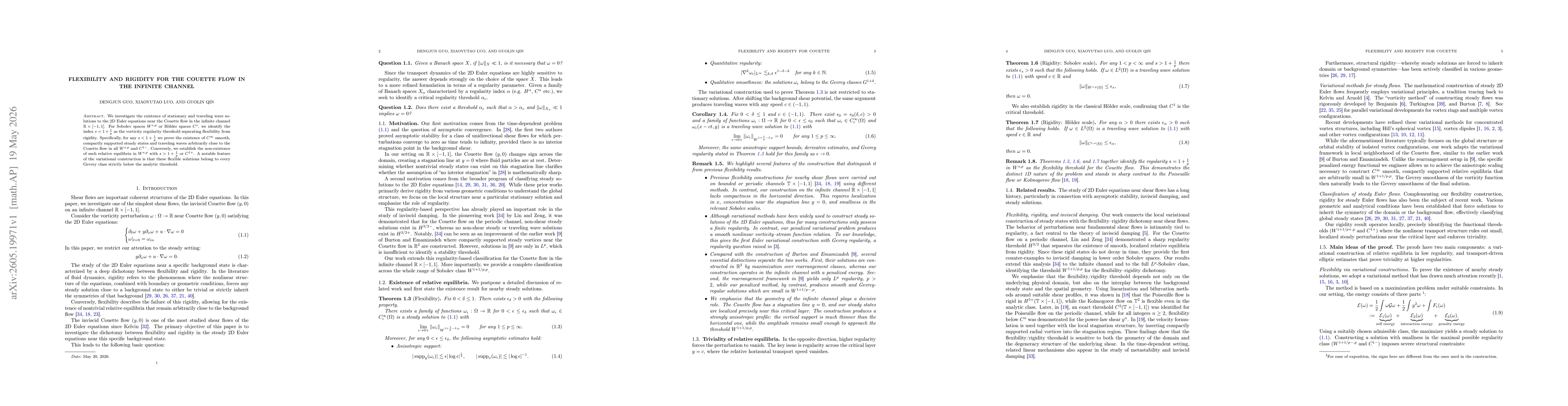 Thumbnail for Flexibility and rigidity for the Couette flow in the infinite channel