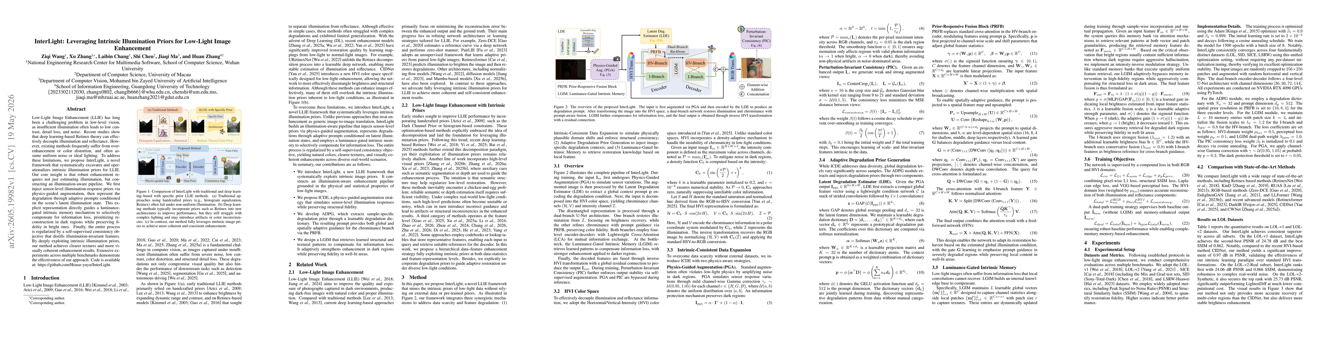 Thumbnail for InterLight: Leveraging Intrinsic Illumination Priors for Low-Light Image Enhancement