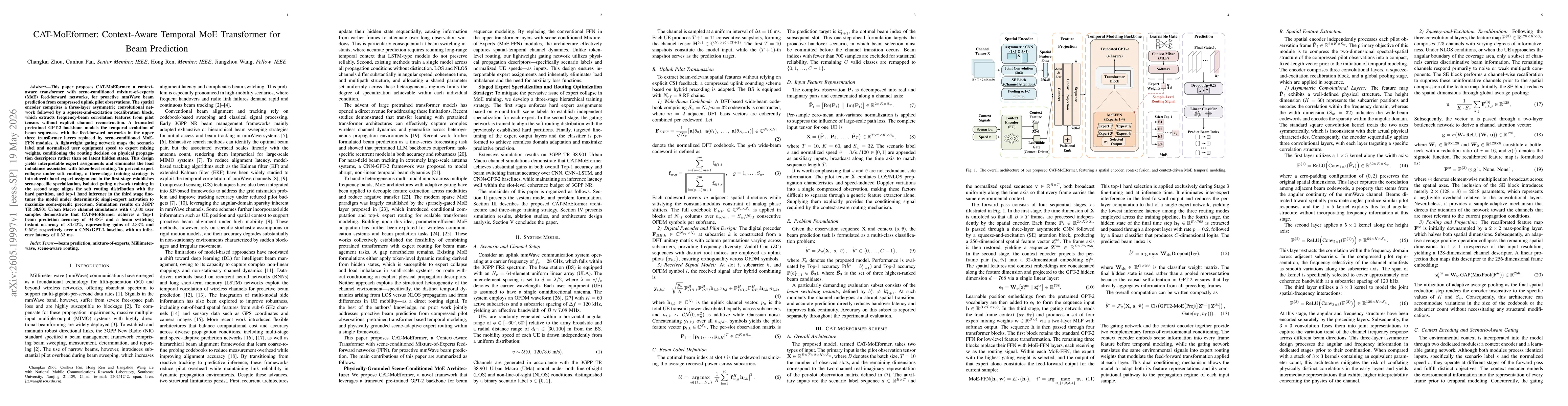 Thumbnail for CAT-MoEformer: Context-Aware Temporal MoE Transformer for Beam Prediction