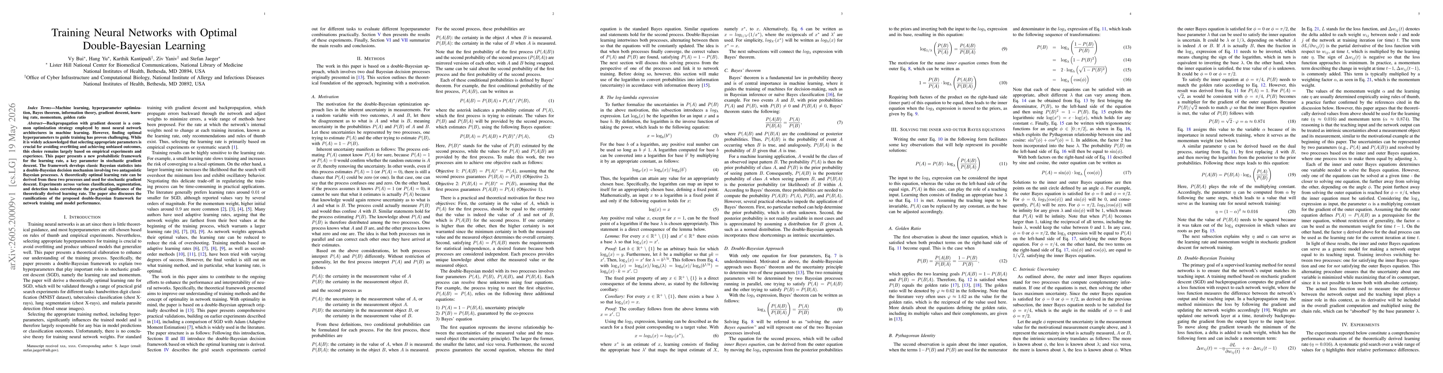 Thumbnail for Training Neural Networks with Optimal Double-Bayesian Learning