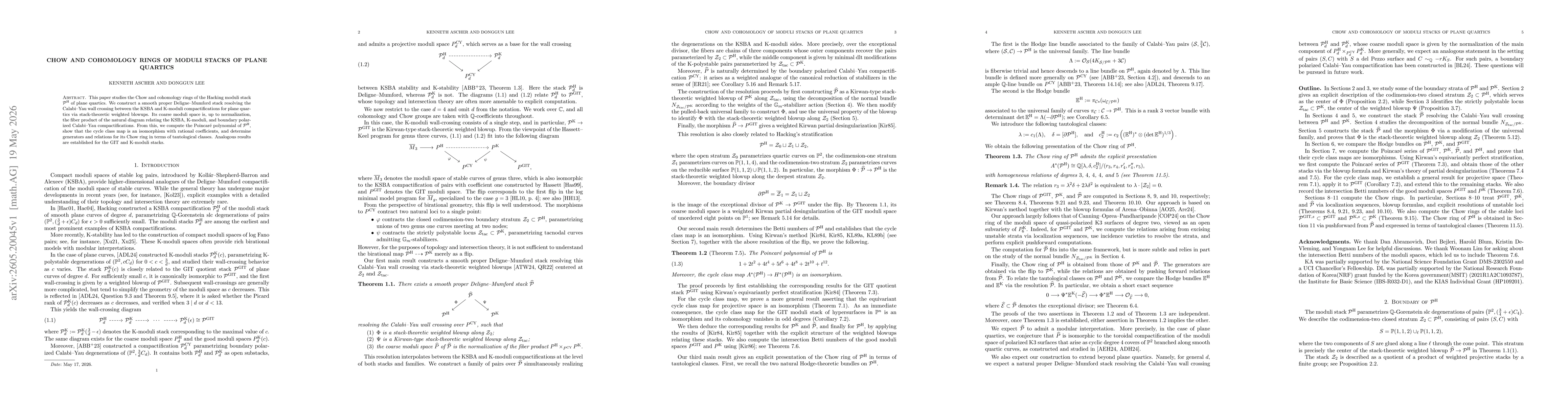 Thumbnail for Chow and cohomology rings of moduli stacks of plane quartics