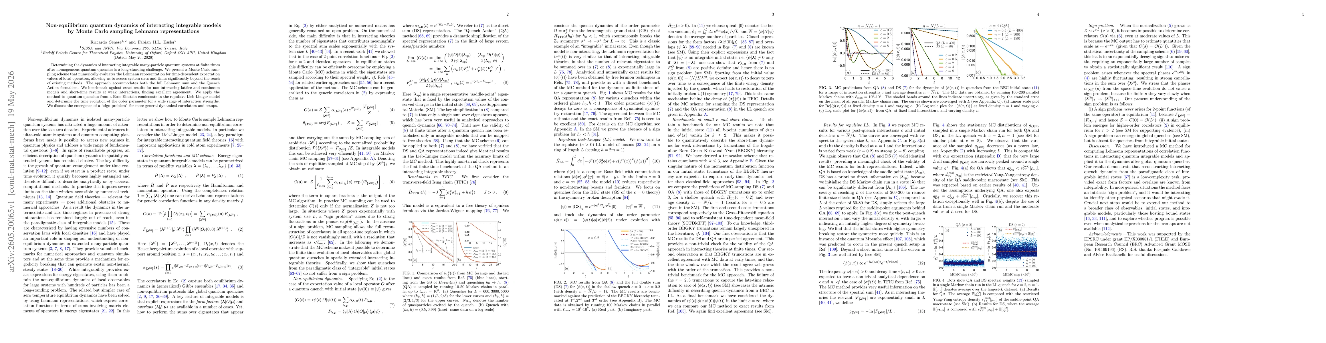 Thumbnail for Non-equilibrium quantum dynamics of interacting integrable models by Monte Carlo sampling Lehmann representations