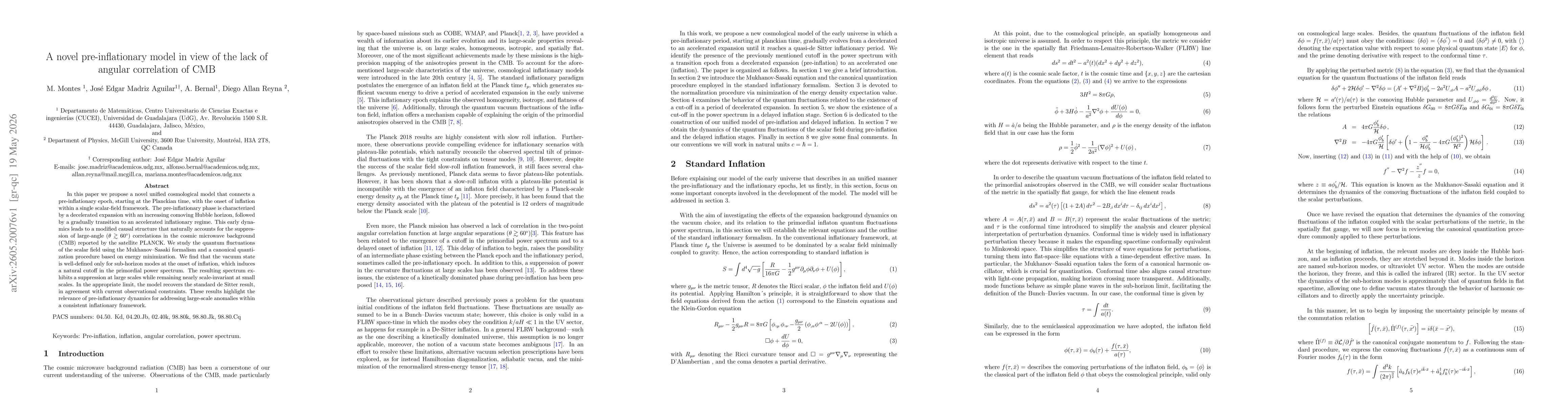 Thumbnail for A novel pre-inflationary model in view of the lack of angular correlation of CMB