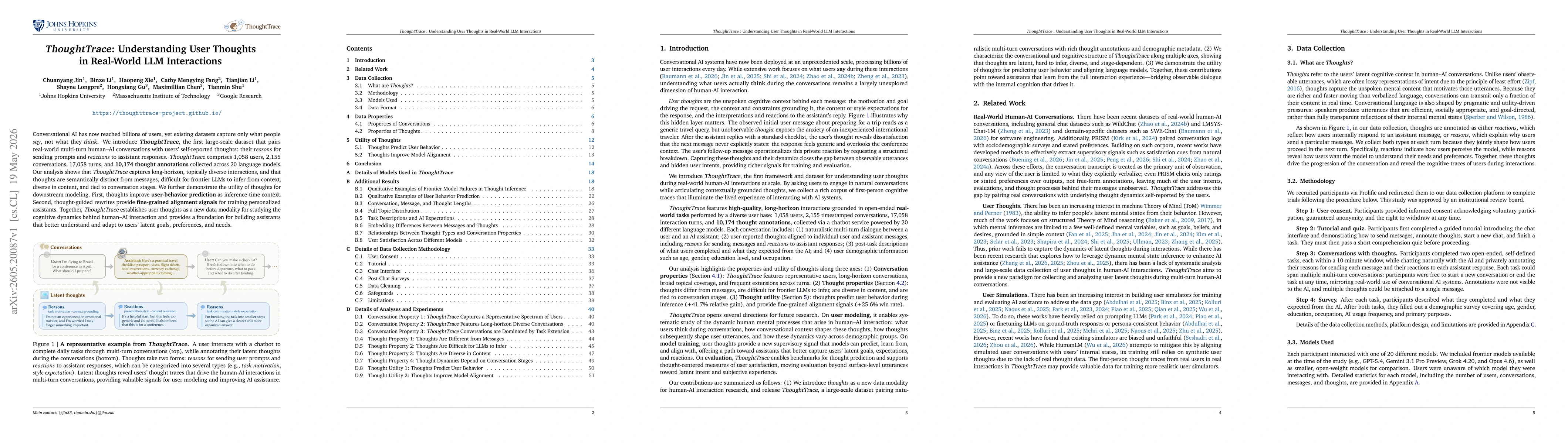 Thumbnail for ThoughtTrace: Understanding User Thoughts in Real-World LLM Interactions