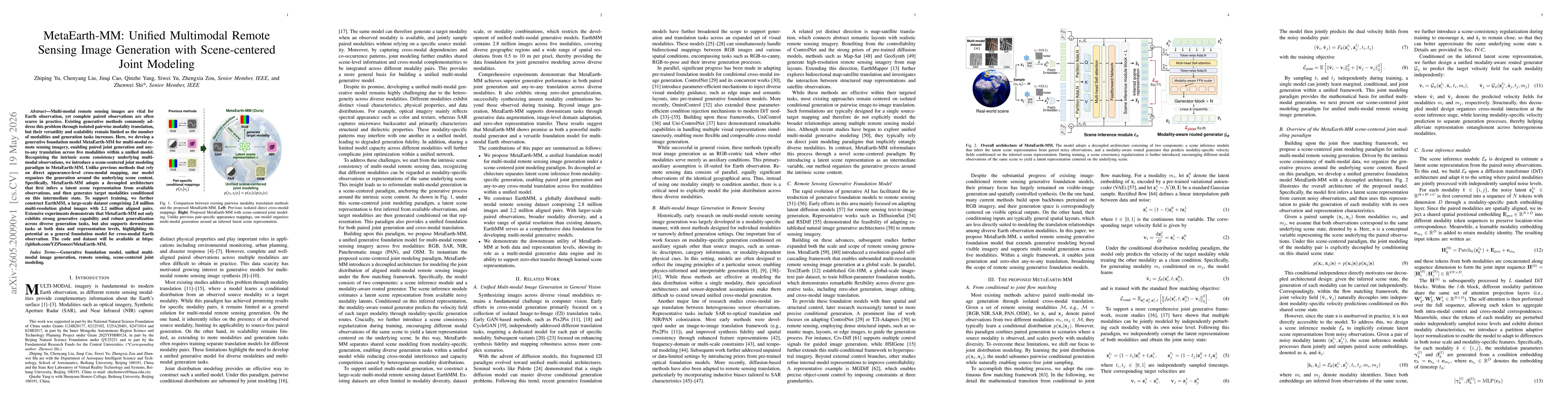 Thumbnail for MetaEarth-MM: Unified Multimodal Remote Sensing Image Generation with Scene-centered Joint Modeling