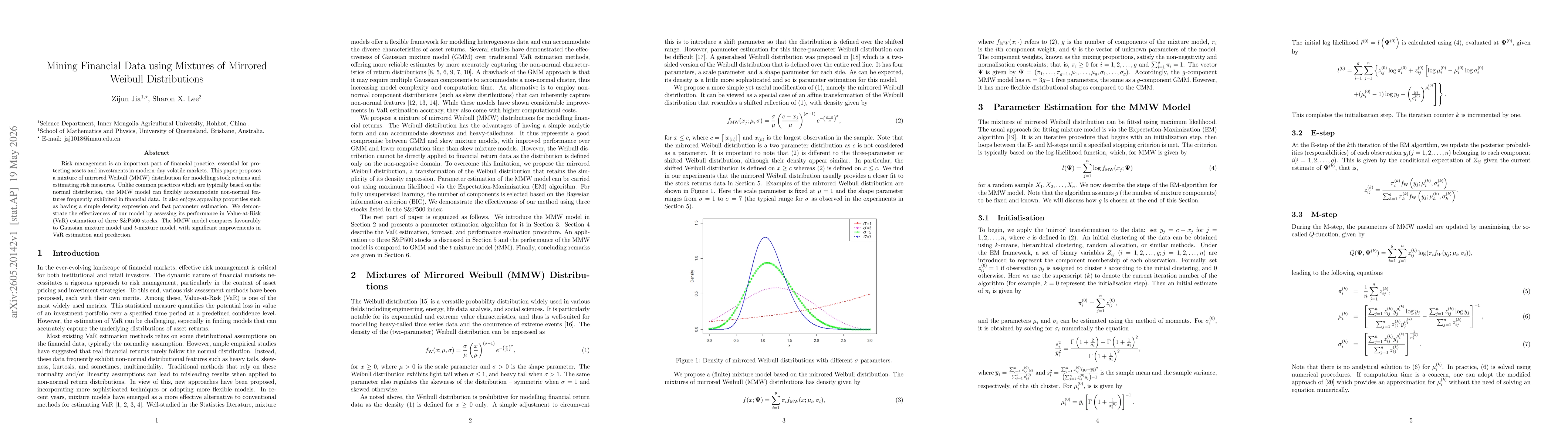 Thumbnail for Mining Financial Data using Mixtures of Mirrored Weibull Distributions