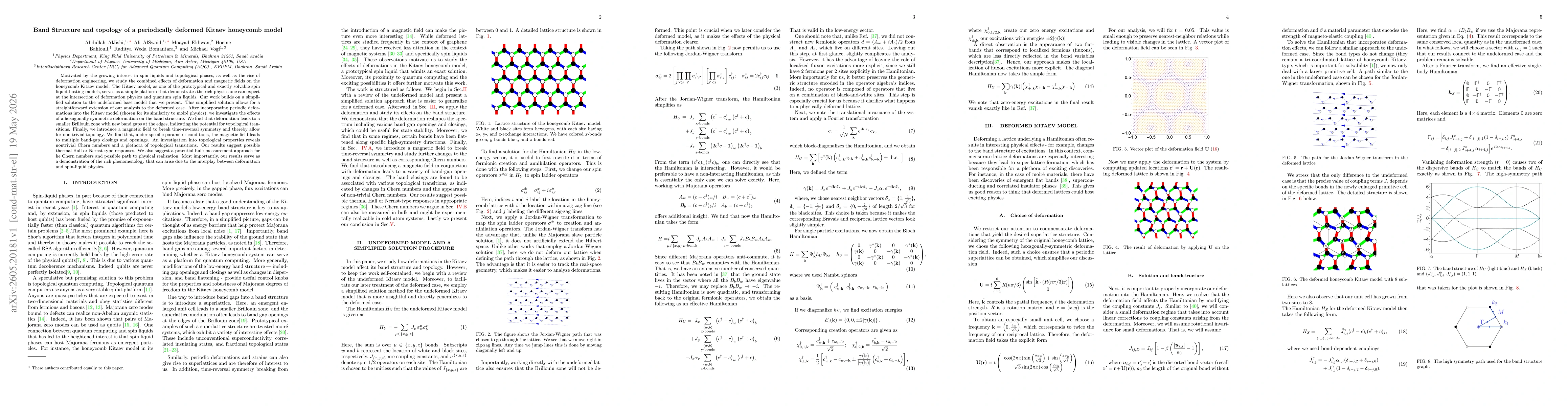 Thumbnail for Band Structure and topology of a periodically deformed Kitaev honeycomb model