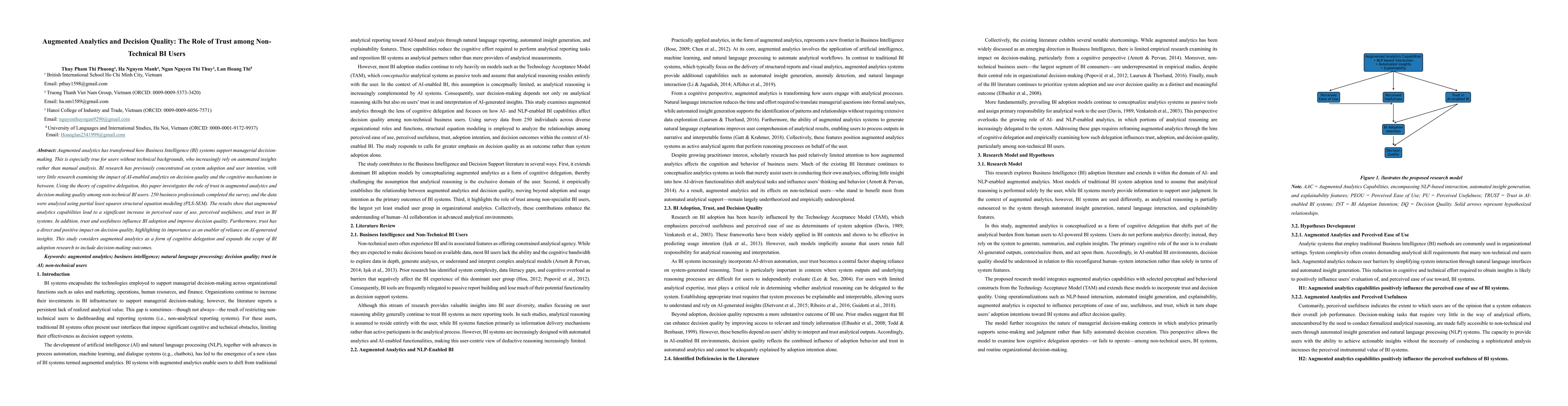 Thumbnail for Augmented Analytics and Decision Quality: The Role of Trust among Non-Technical BI Users