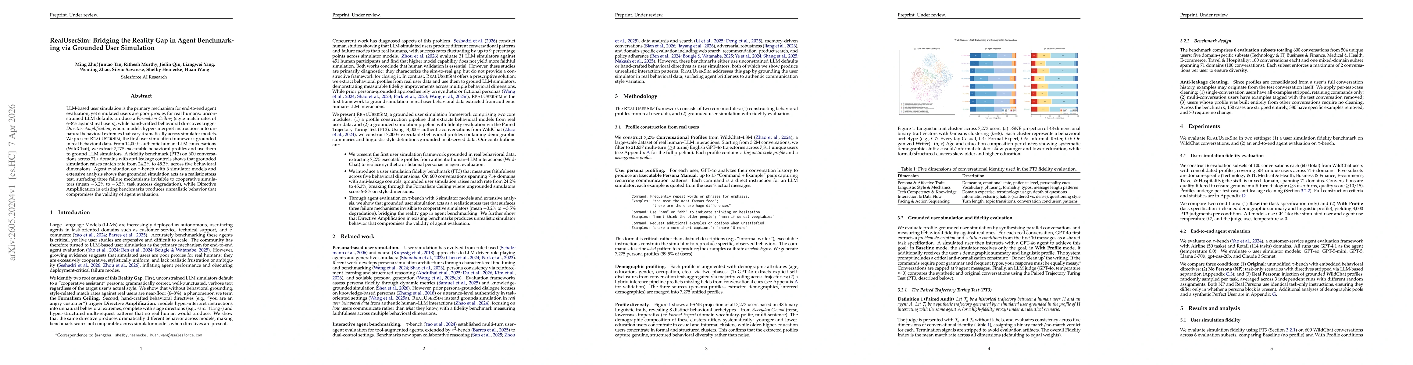 Thumbnail for RealUserSim: Bridging the Reality Gap in Agent Benchmarking via Grounded User Simulation