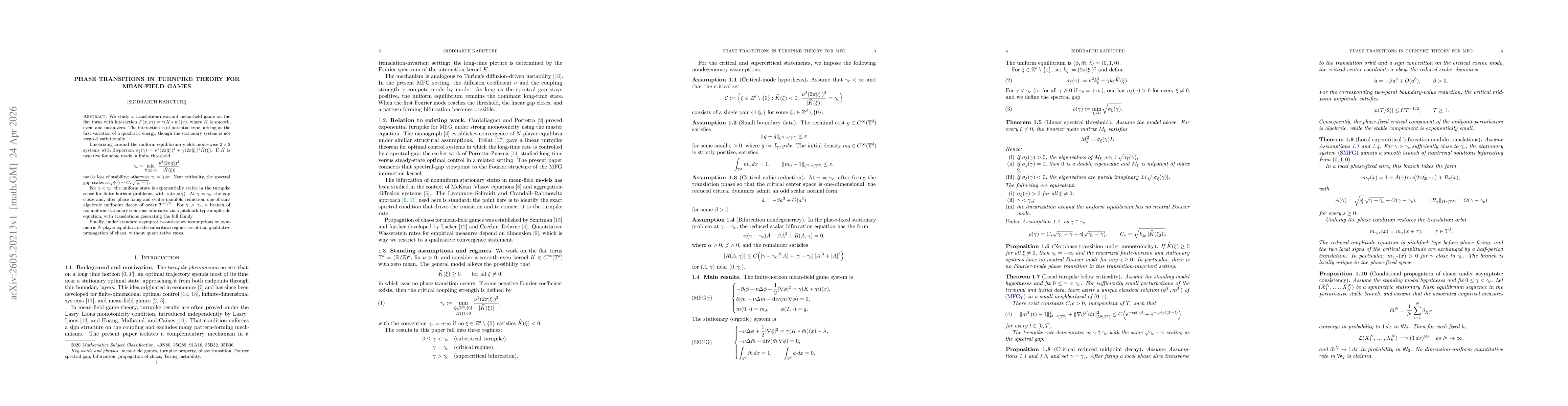 Thumbnail for Phase Transitions in Turnpike Theory For Mean-Field Games