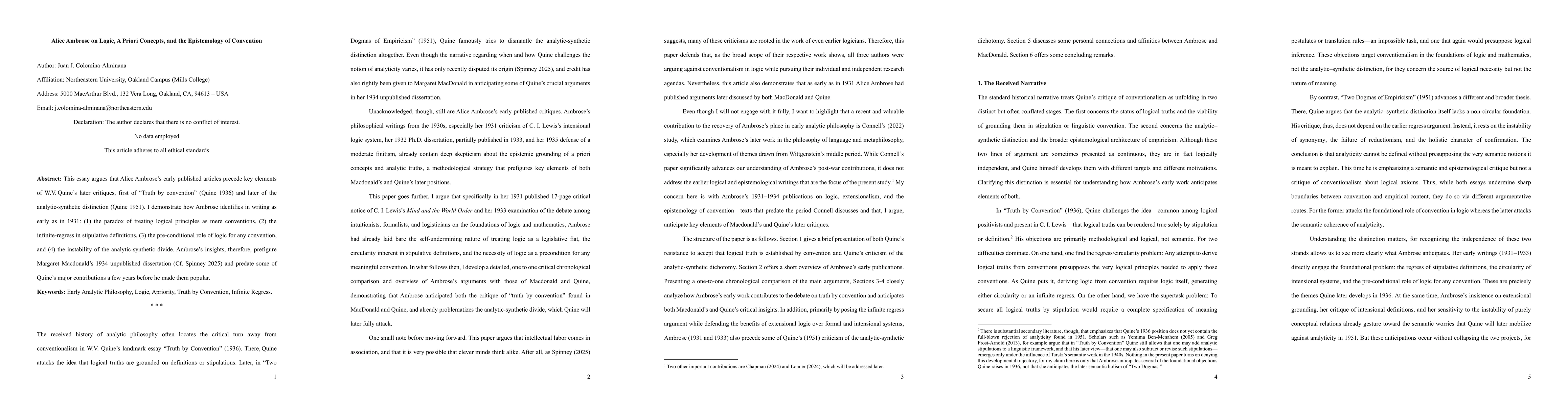 Thumbnail for Alice Ambrose on Logic, A Priori Concepts, and the Epistemology of Convention