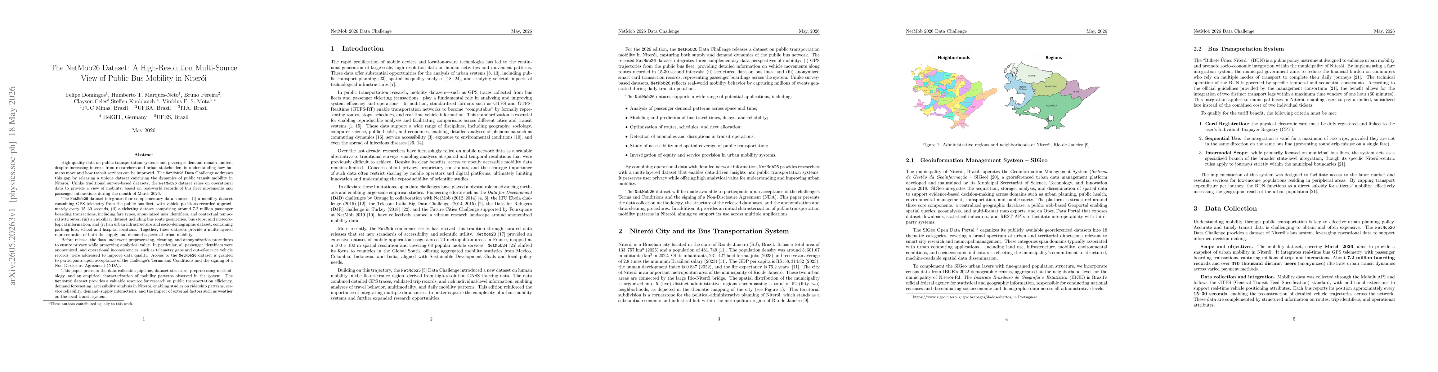 Thumbnail for The NetMob26 Dataset: A High-Resolution Multi-Source View of Public Bus Mobility in Niterói