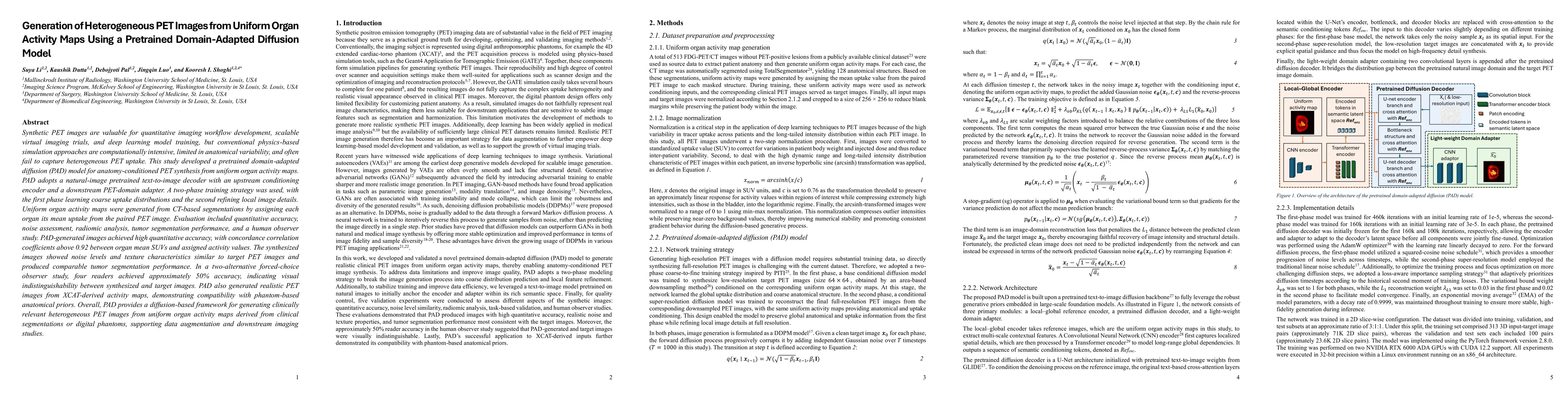 Thumbnail for Generation of Heterogeneous PET Images from Uniform Organ Activity Maps Using a Pretrained Domain-Adapted Diffusion Model