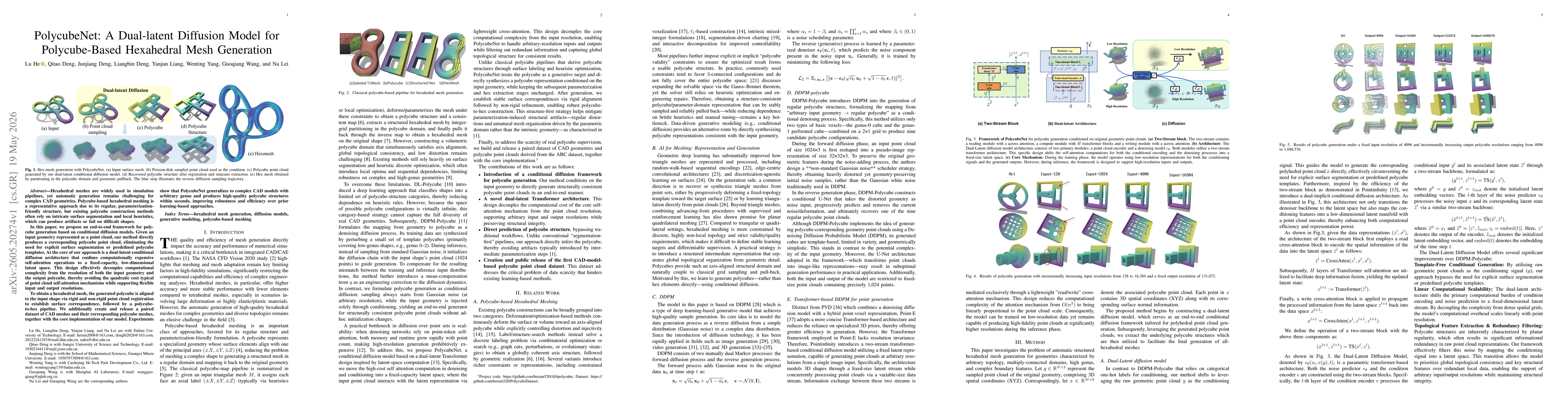 Thumbnail for PolycubeNet: A Dual-latent Diffusion Model for Polycube-Based Hexahedral Mesh Generation