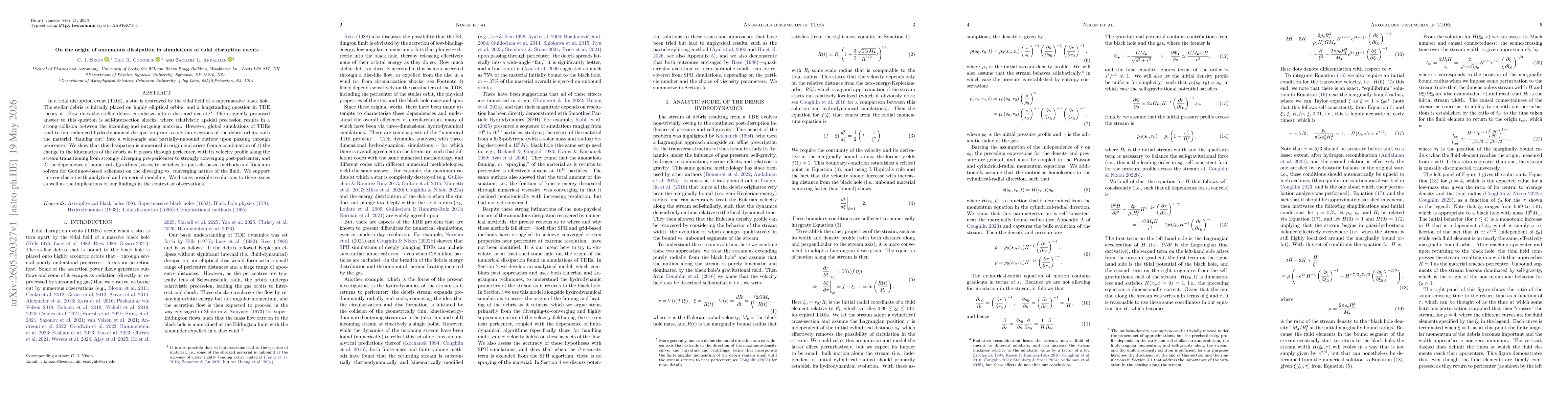 Thumbnail for On the origin of anomalous dissipation in simulations of tidal disruption events