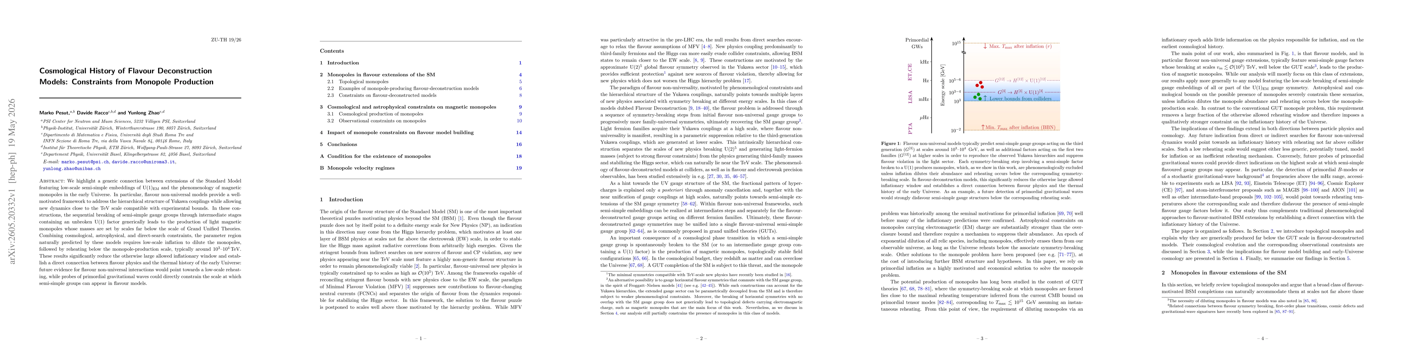 Thumbnail for Cosmological History of Flavour Deconstruction Models: Constraints from Monopole Production