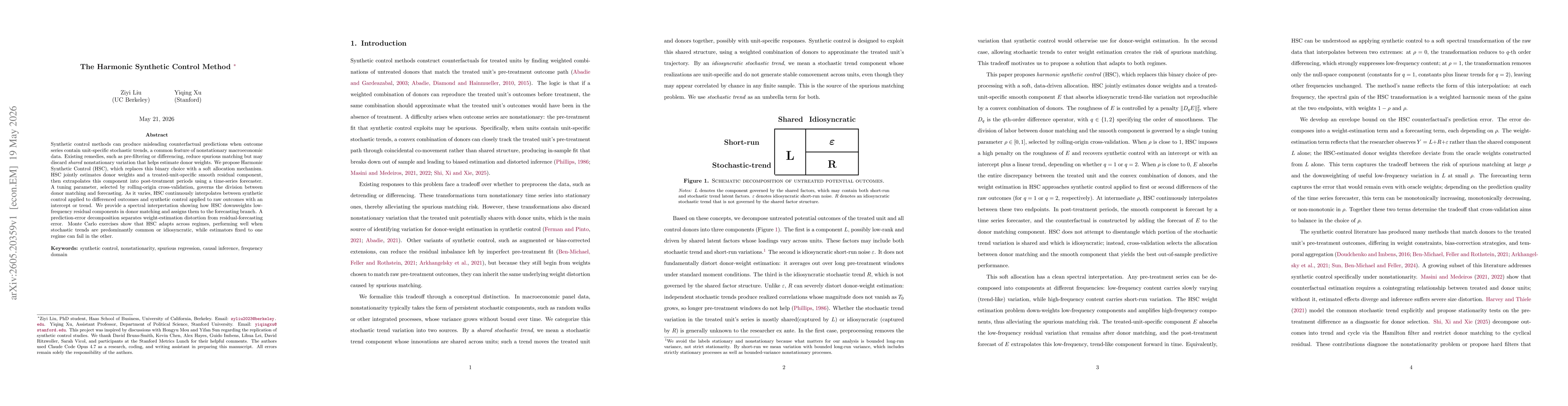 Thumbnail for The Harmonic Synthetic Control Method