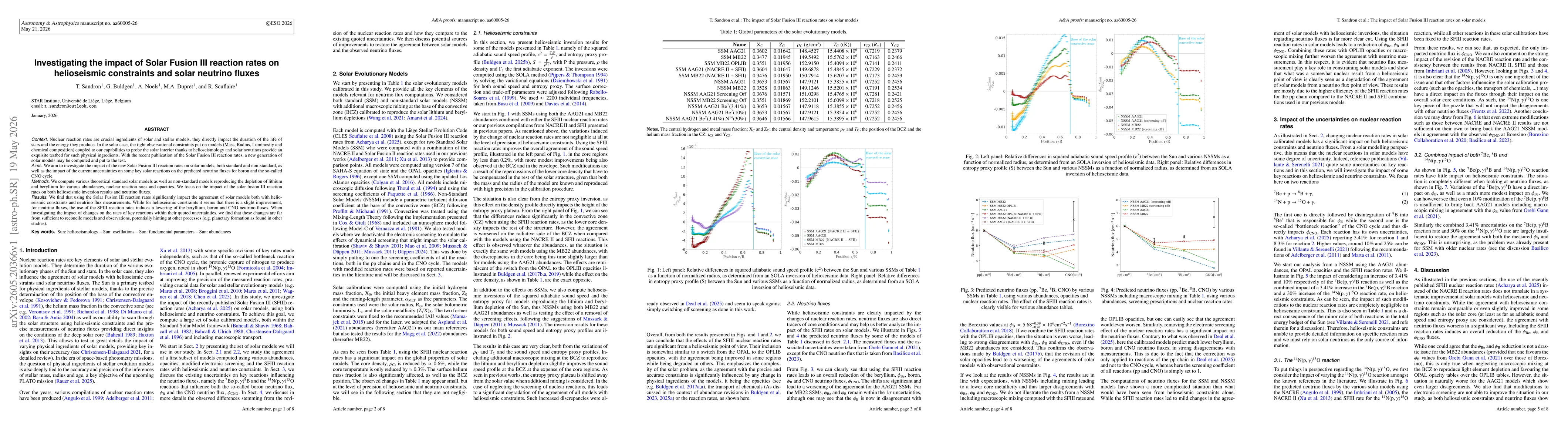 Thumbnail for Investigating the impact of Solar Fusion III reaction rates on helioseismic constraints and solar neutrino fluxes