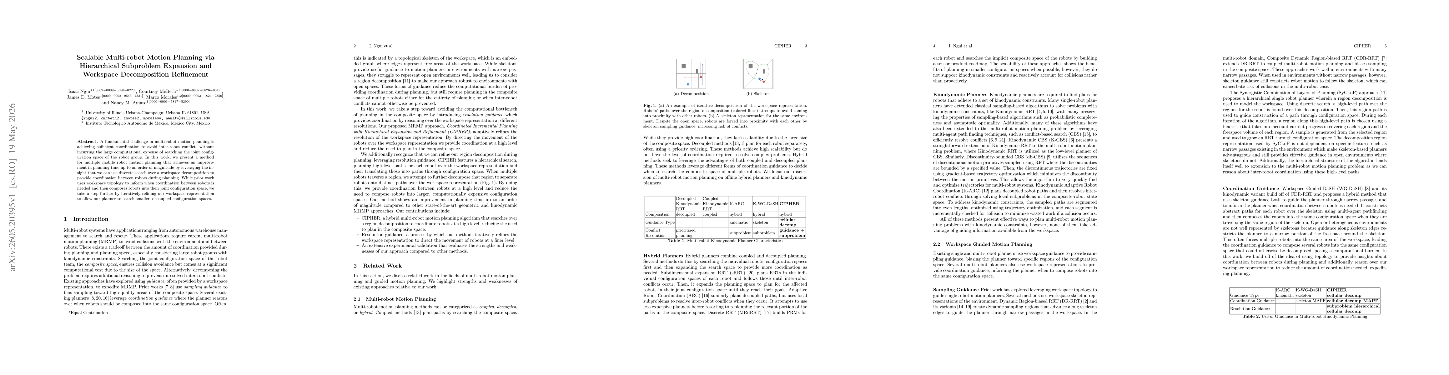 Thumbnail for Scalable Multi-robot Motion Planning via Hierarchical Subproblem Expansion and Workspace Decomposition Refinement